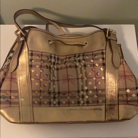 Burberry Drawstring Gold PVC Bag - Picture 2 of 4
